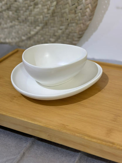 Luxury Stylish Medium Porcelain Bowl with plate