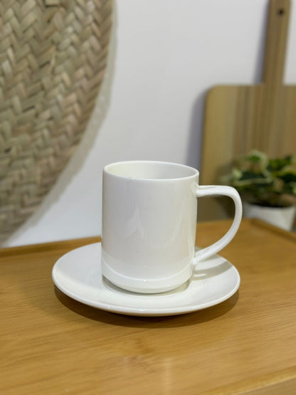 Porcelain Cappuccino Nescafe Mug with Plate