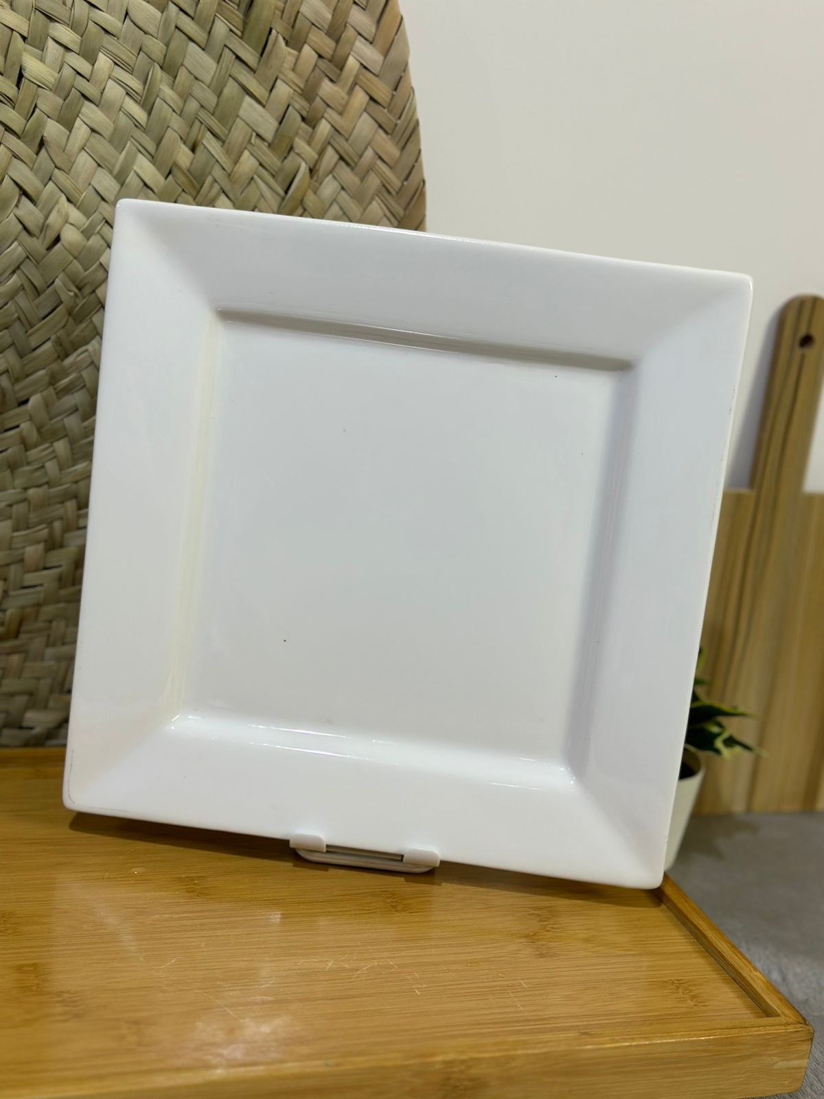 Square serving flat ceramic plate styl15