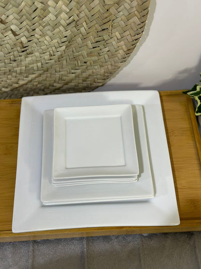 Square serving flat ceramic plate styl15