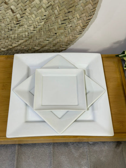 Square serving flat ceramic plate styl15