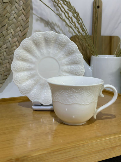 Porcelain Cappuccino Nescafe tea Cup with Plate styl1