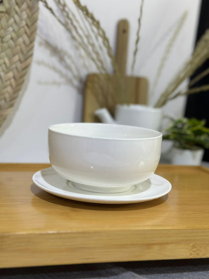 Luxury Medium Porcelain Bowl with plate styl3