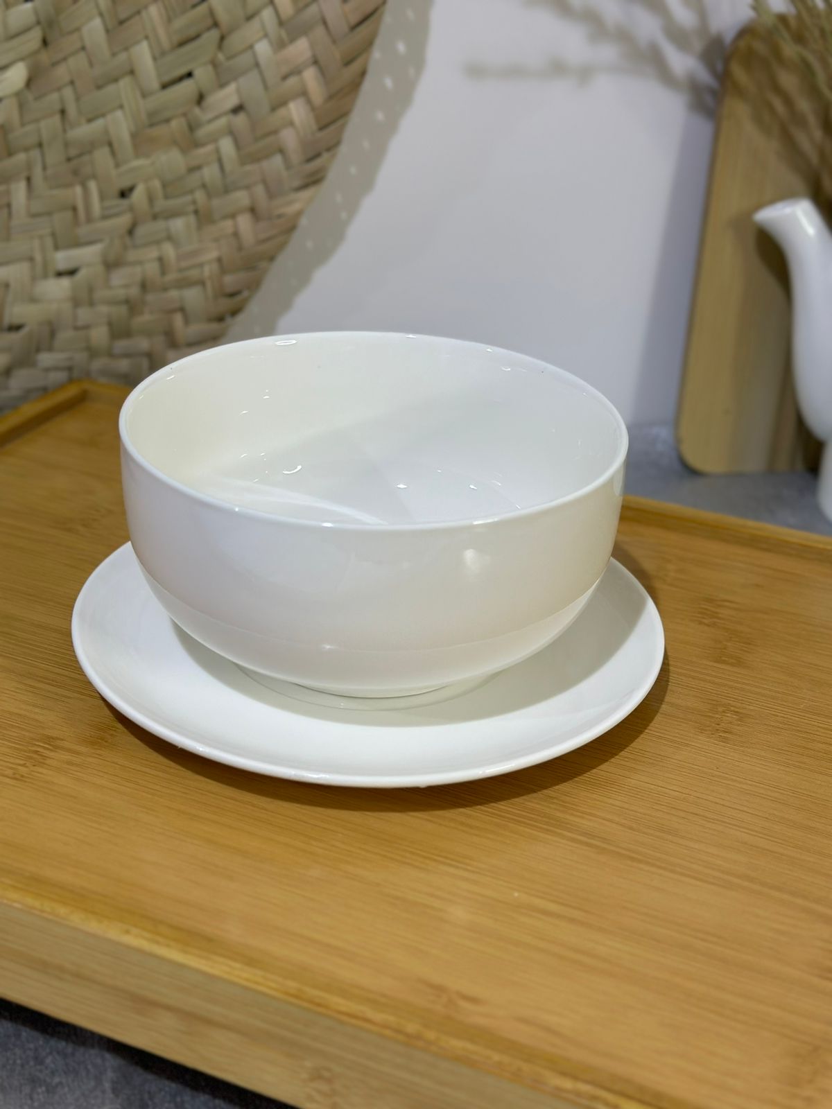 Luxury Medium Porcelain Bowl with plate styl3