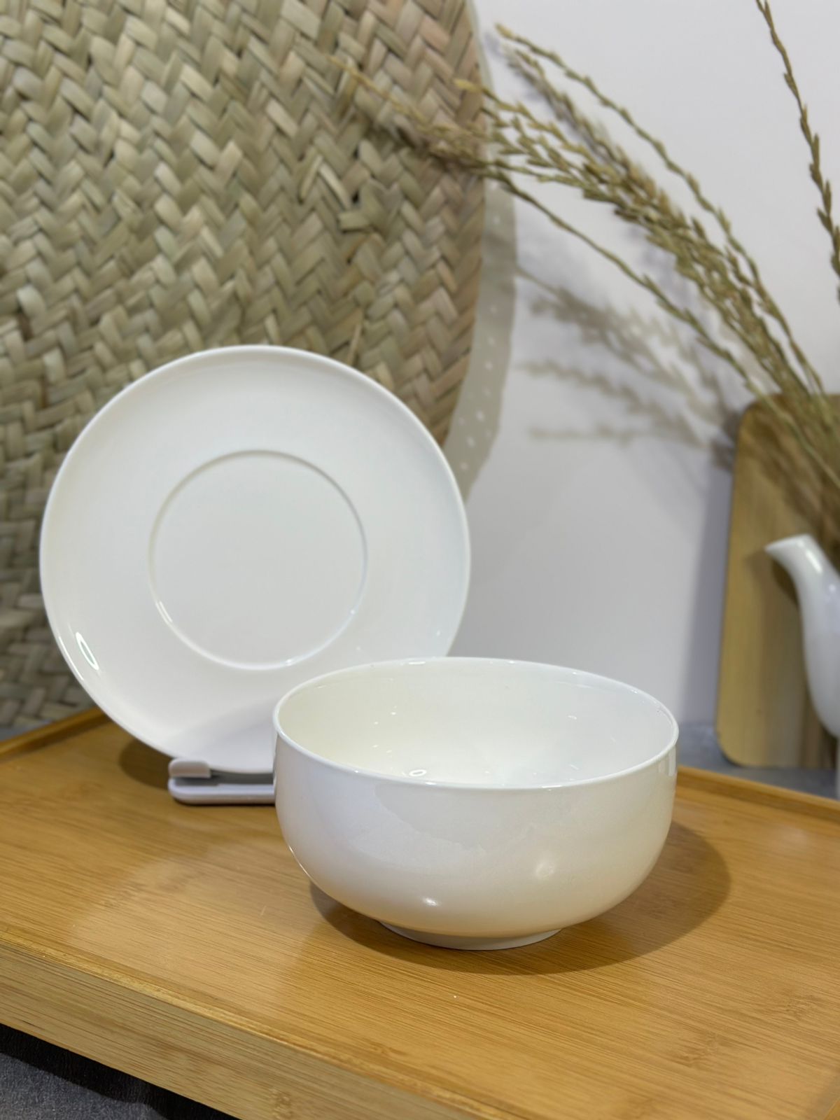 Luxury Medium Porcelain Bowl with plate styl3