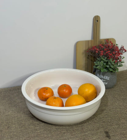 Rounded white Large Dish Bowl 28x9cm