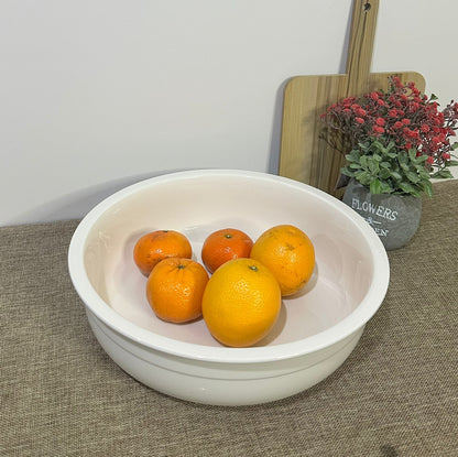 Rounded white Large Dish Bowl 28x9cm