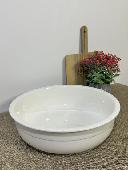 Rounded white Large Dish Bowl 28x9cm