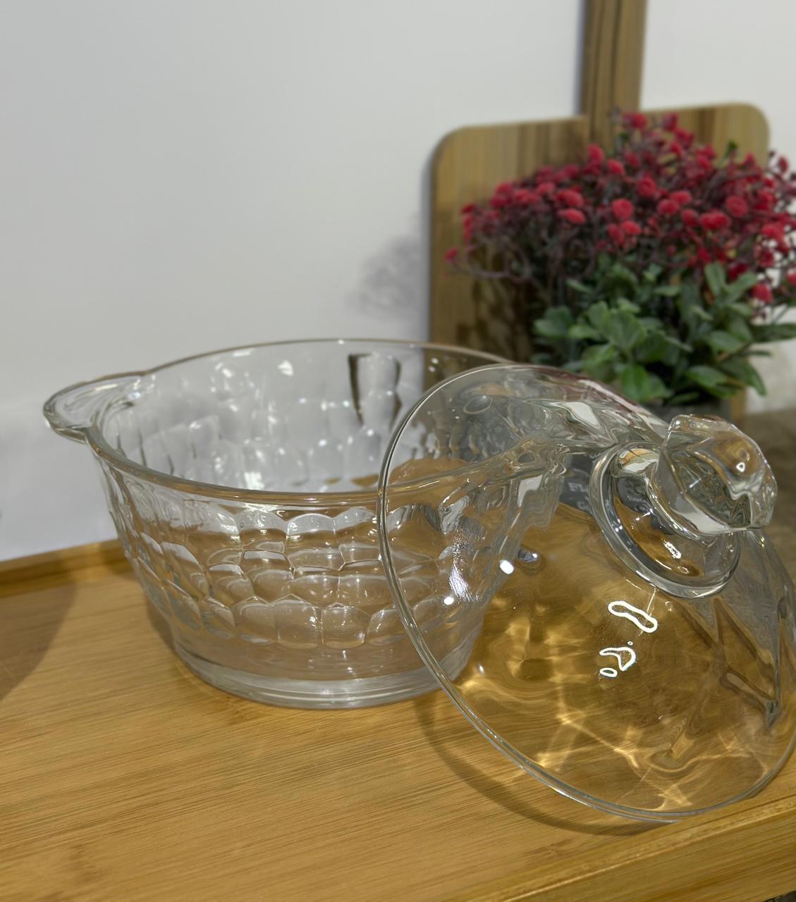 4pcs set Glass Serving Dessert Bowls with Lid