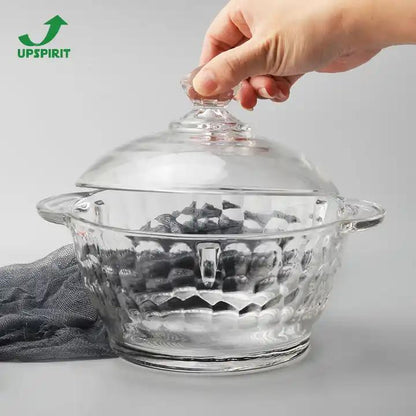 4pcs set Glass Serving Dessert Bowls with Lid