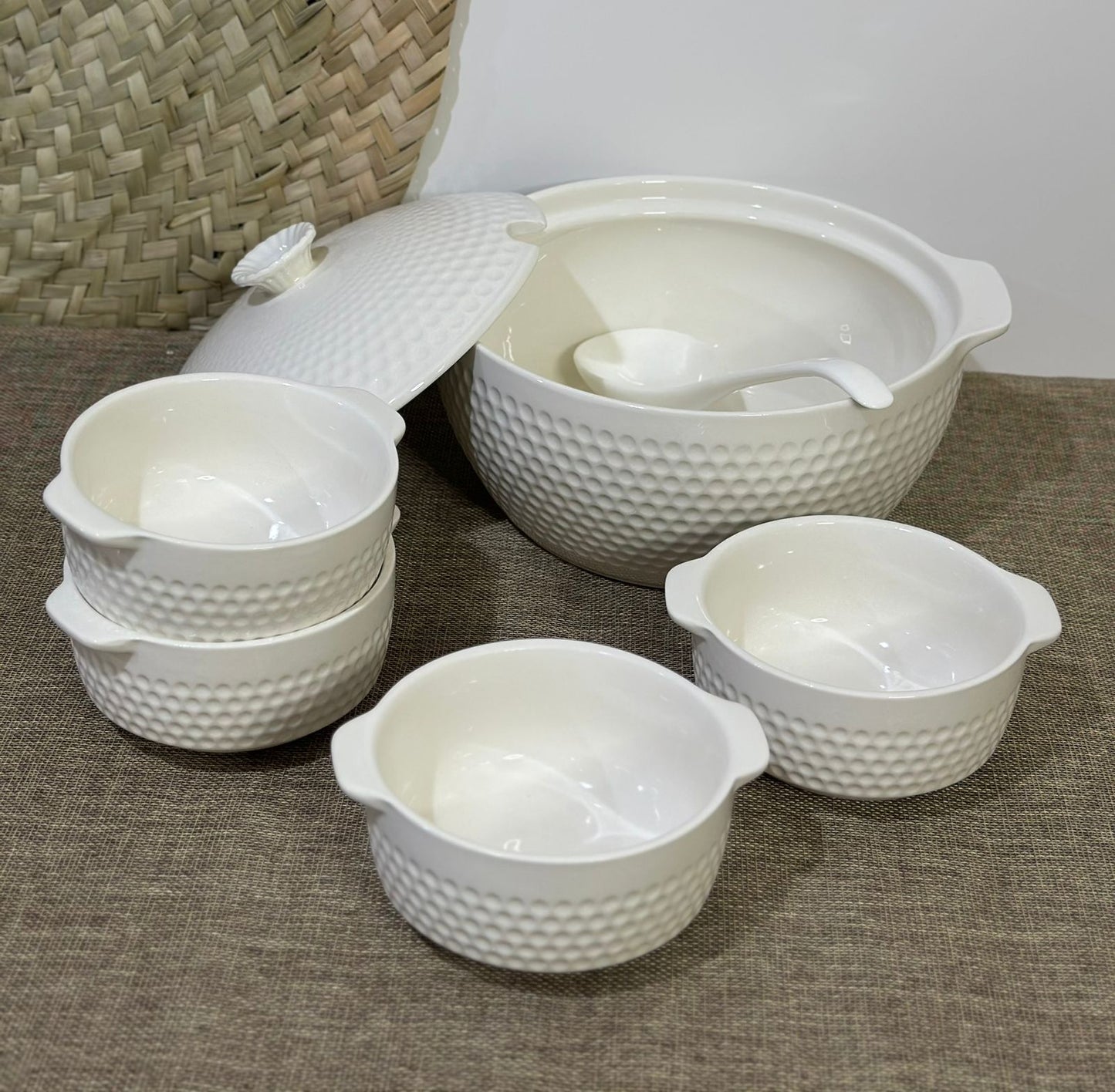 6 pcs set White Porcelain package