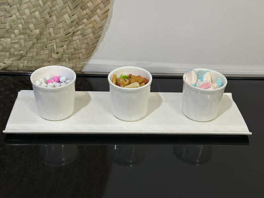 4pcs Luxury Porcelain Cups with Tray