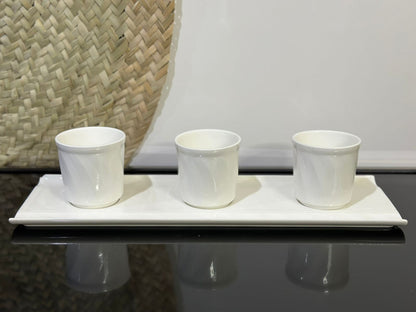 4pcs Luxury Porcelain Cups with Tray