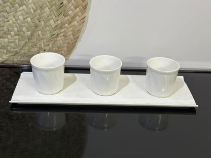 4pcs Luxury Porcelain Cups with Tray