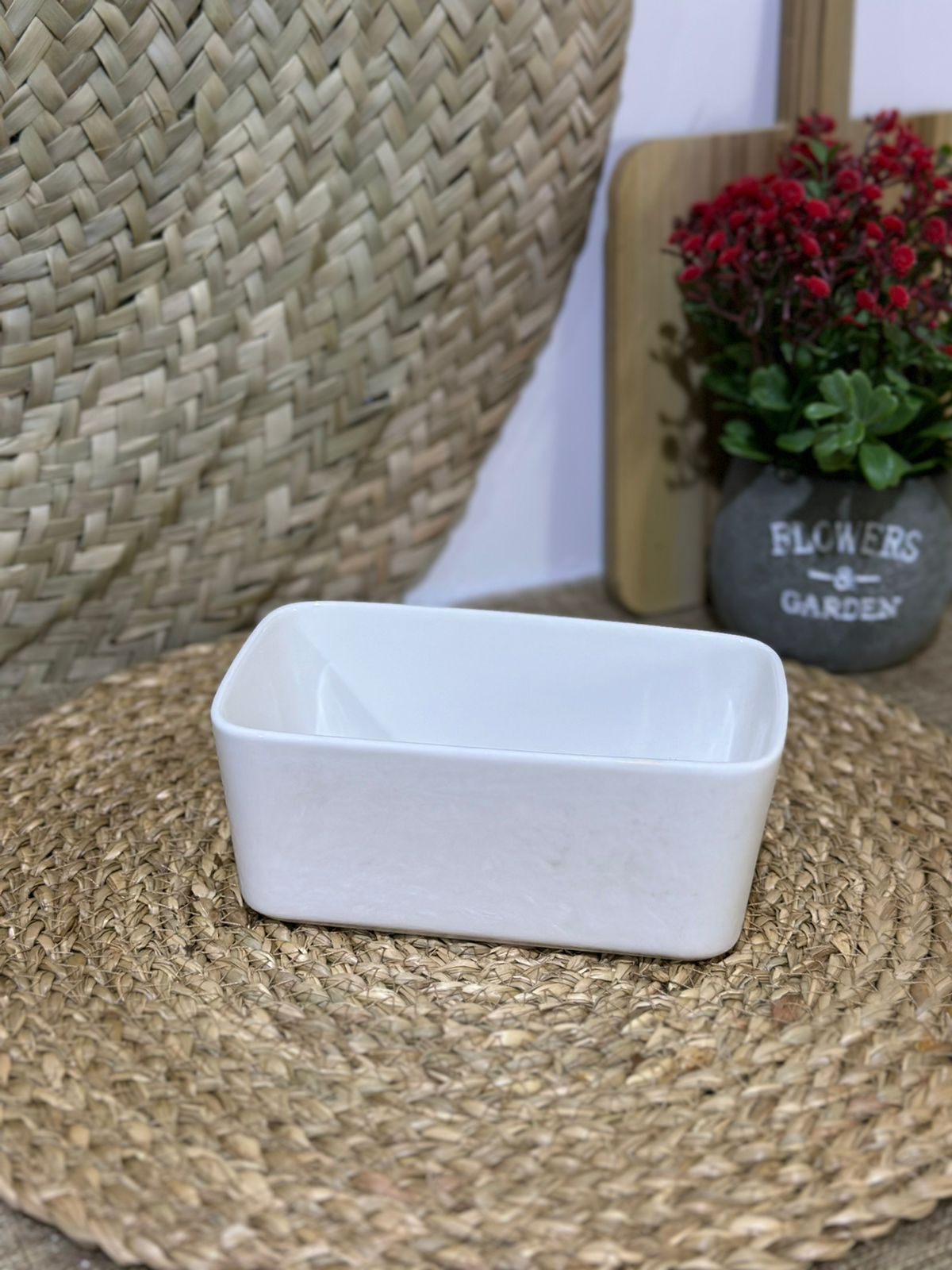 Rectangular Porcelain Container Bowl