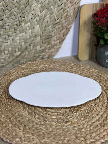 Oval flat plate porcelain 26x16cm