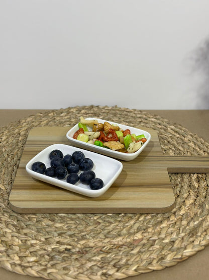 Small Rectangular Porcelain Plate for breakfast & Jam styl2