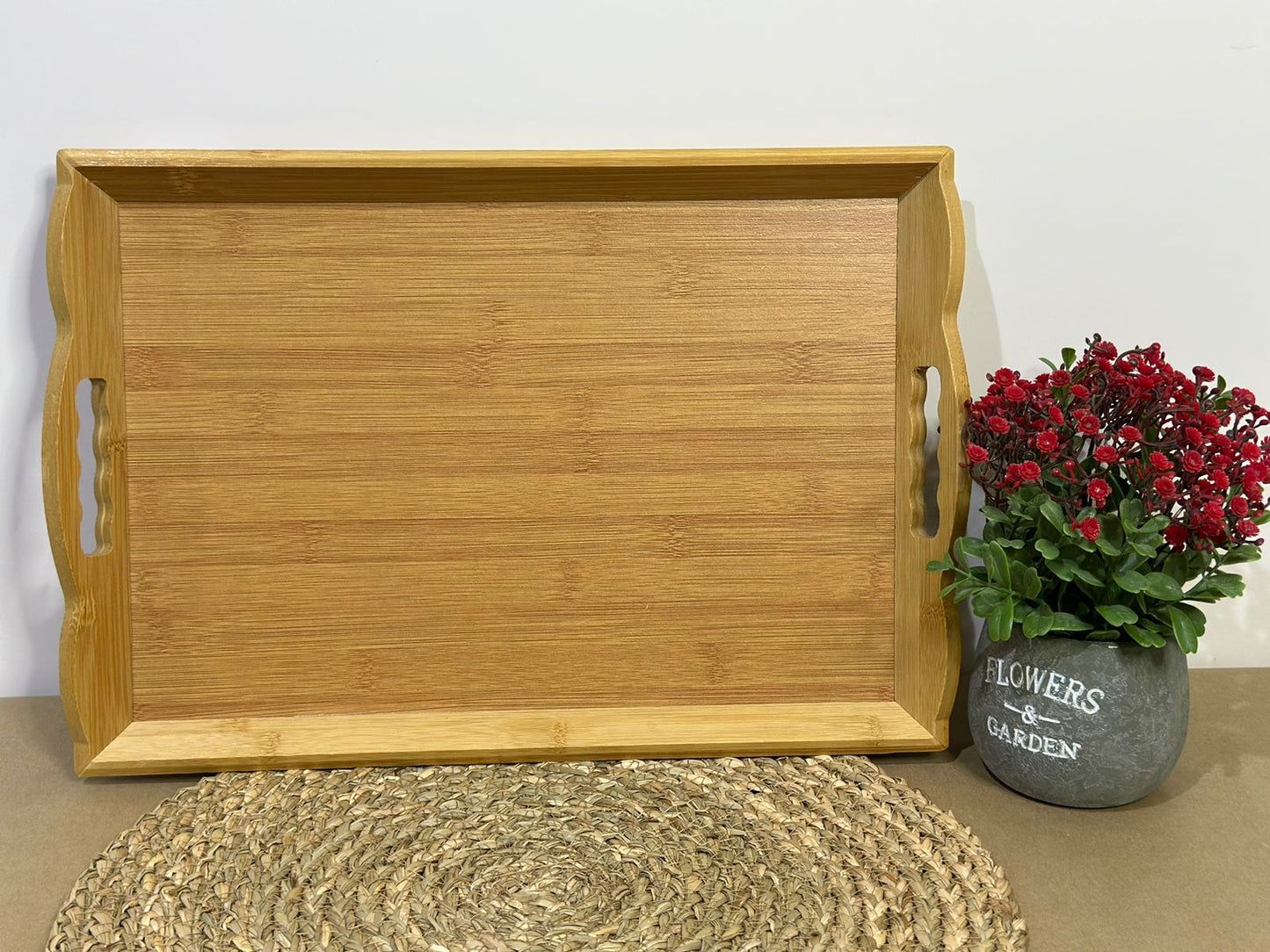 Rectangular bamboo tray styl2