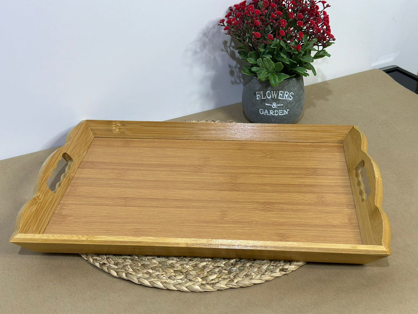 Rectangular bamboo tray styl2