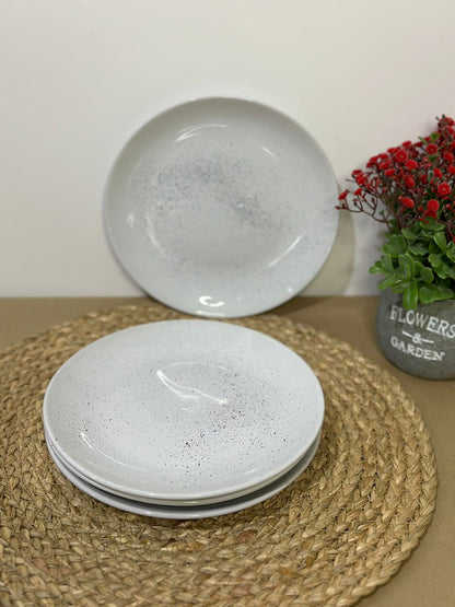 Unique Porcelain plate with black speckles