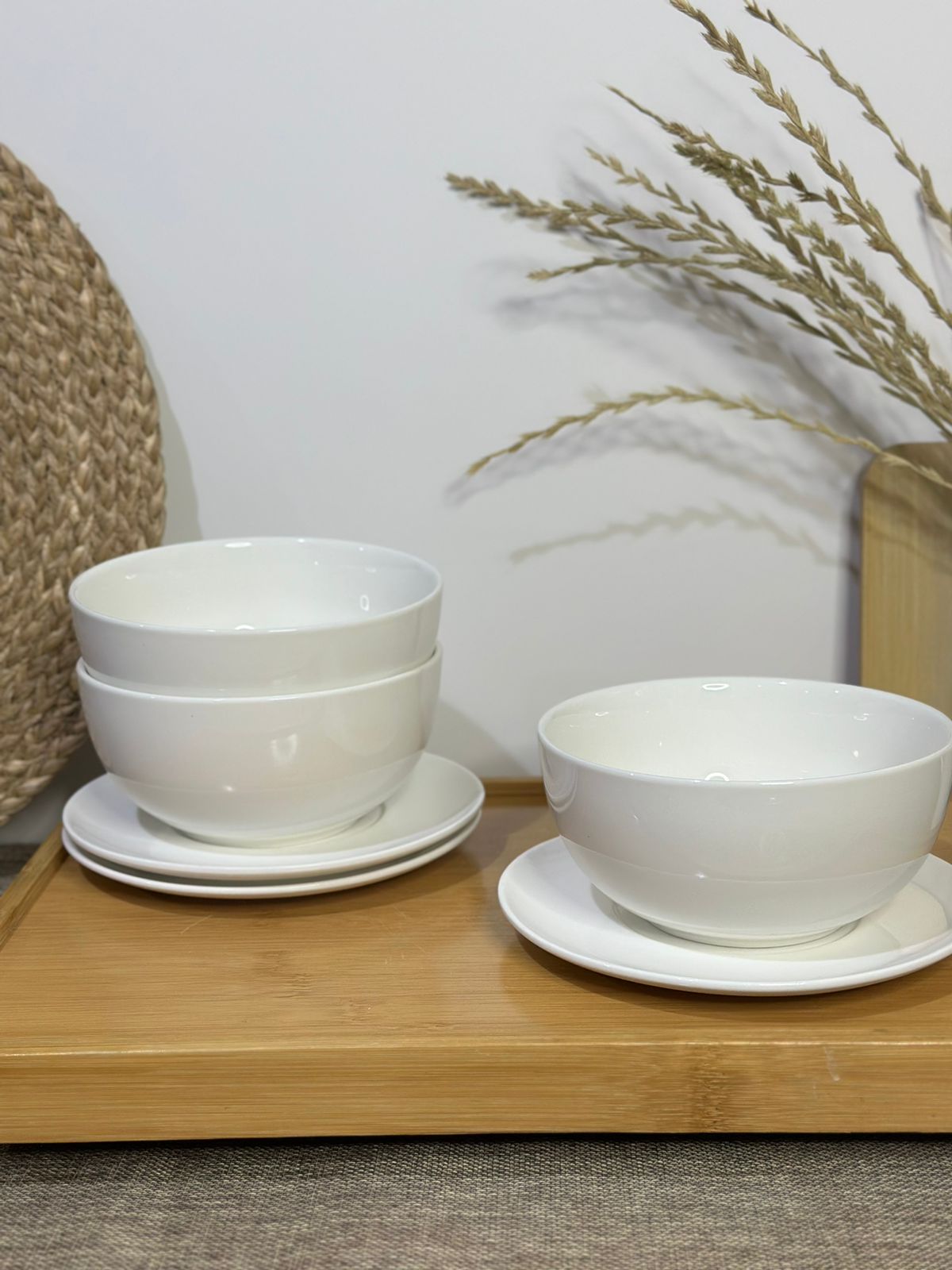 Luxury Medium Porcelain Bowl with plate styl4