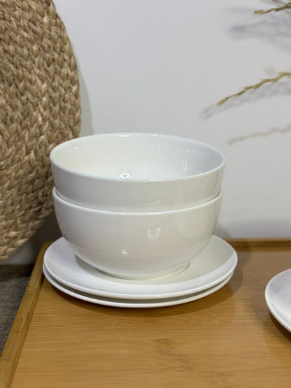 Luxury Medium Porcelain Bowl with plate styl4