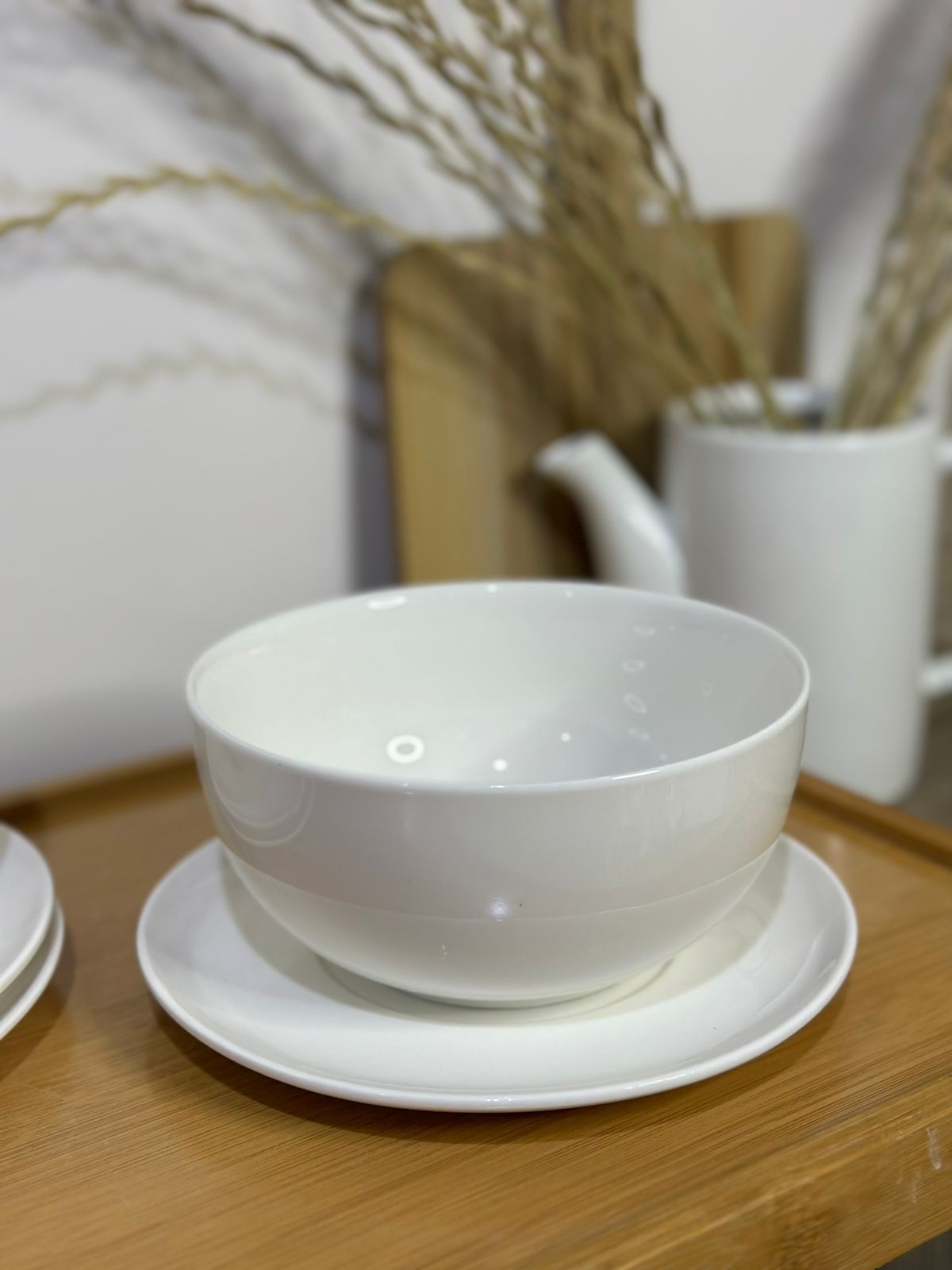 Luxury Medium Porcelain Bowl with plate styl4