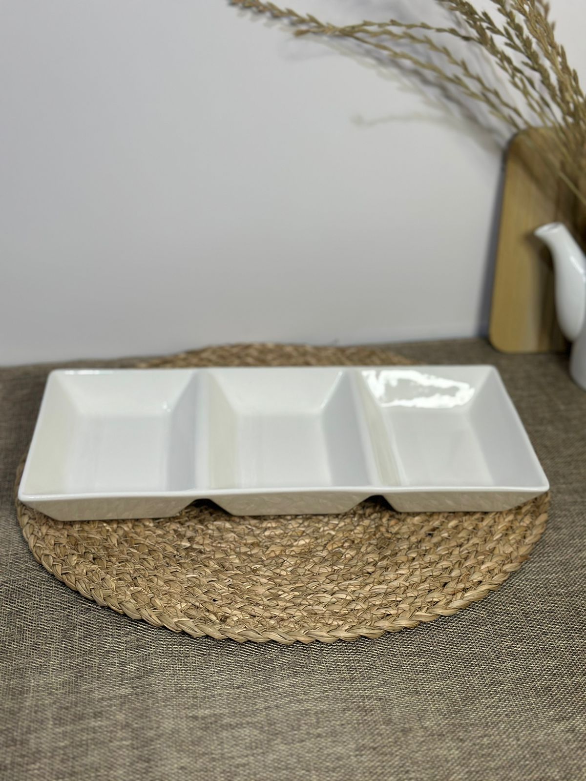 3-Well Rectangle Ceramic Container styl2