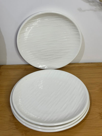 Premium Porcelain Plates – Set of 3 with Minor Defects (Read Description)