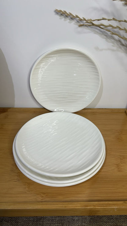 Premium Porcelain Plates – Set of 3 with Minor Defects (Read Description)