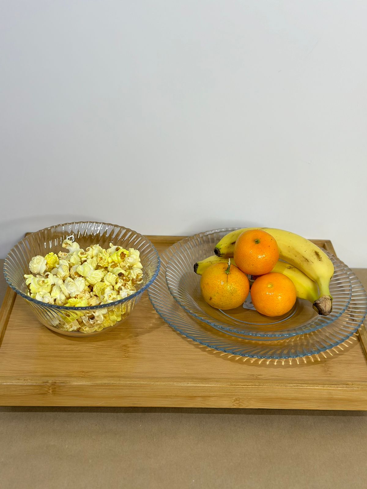 3 pcs Glass Serving set 2 plates and 1 bowl