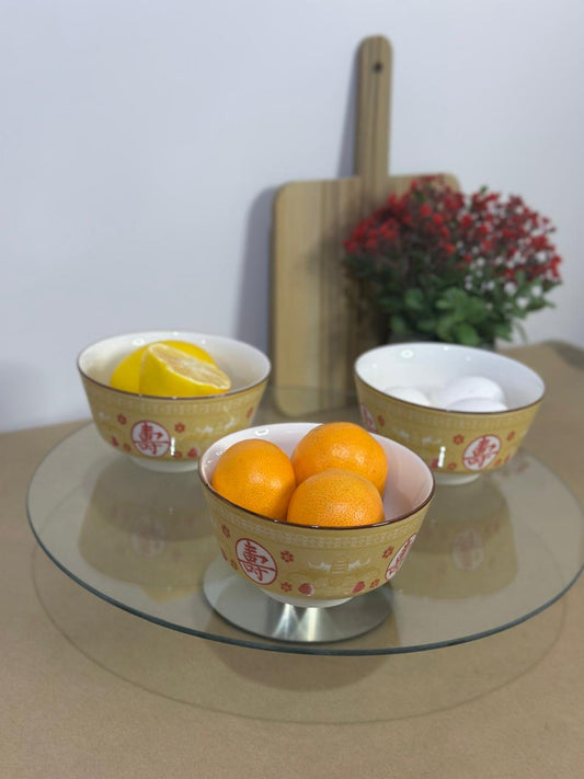 3pcs set Colored Porcelain Bowls (Styl-49)