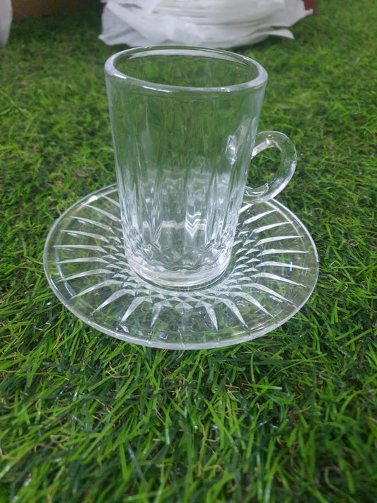 118ML Glass Coffee Cup with Plate  styl2