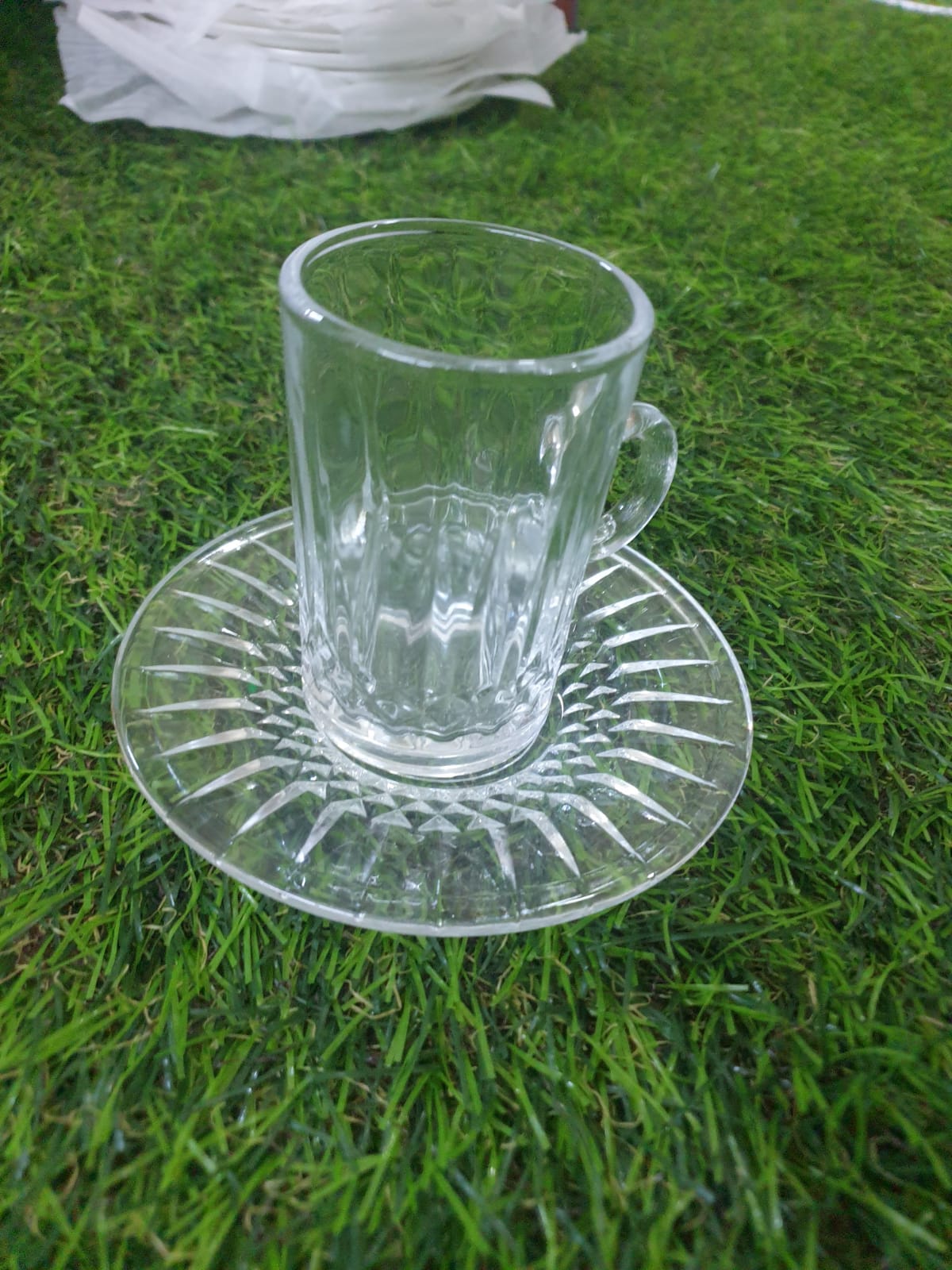 118ML Glass Coffee Cup with Plate  styl2