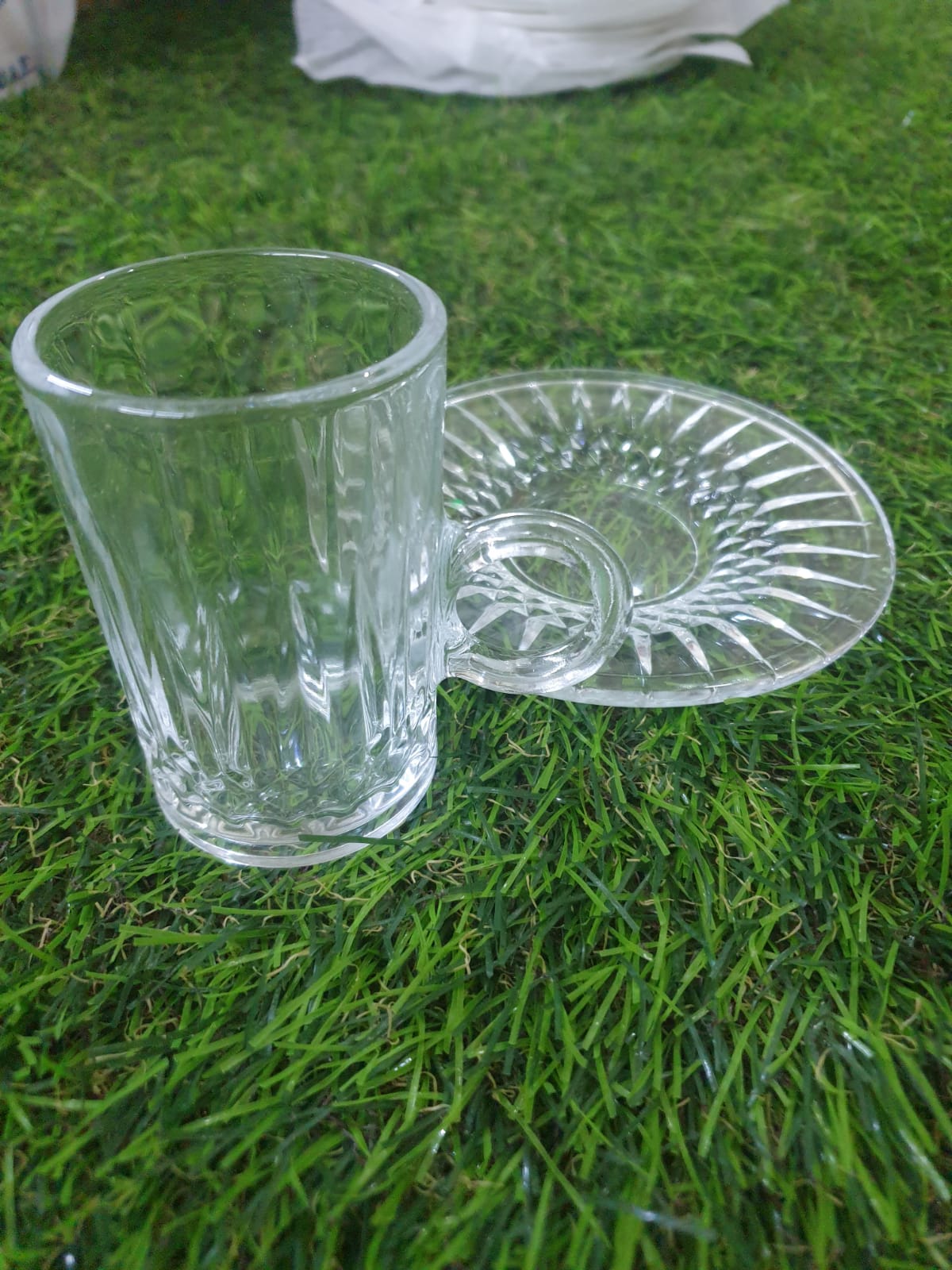 118ML Glass Coffee Cup with Plate  styl2