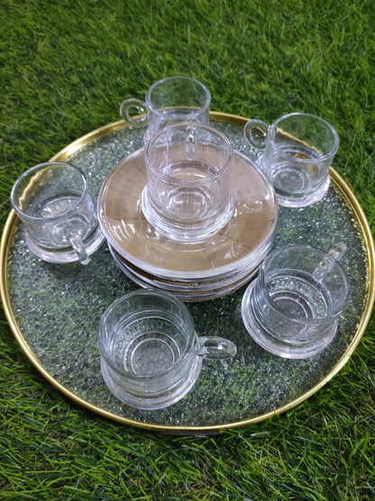 Elegant Glass Coffee Set with Tray