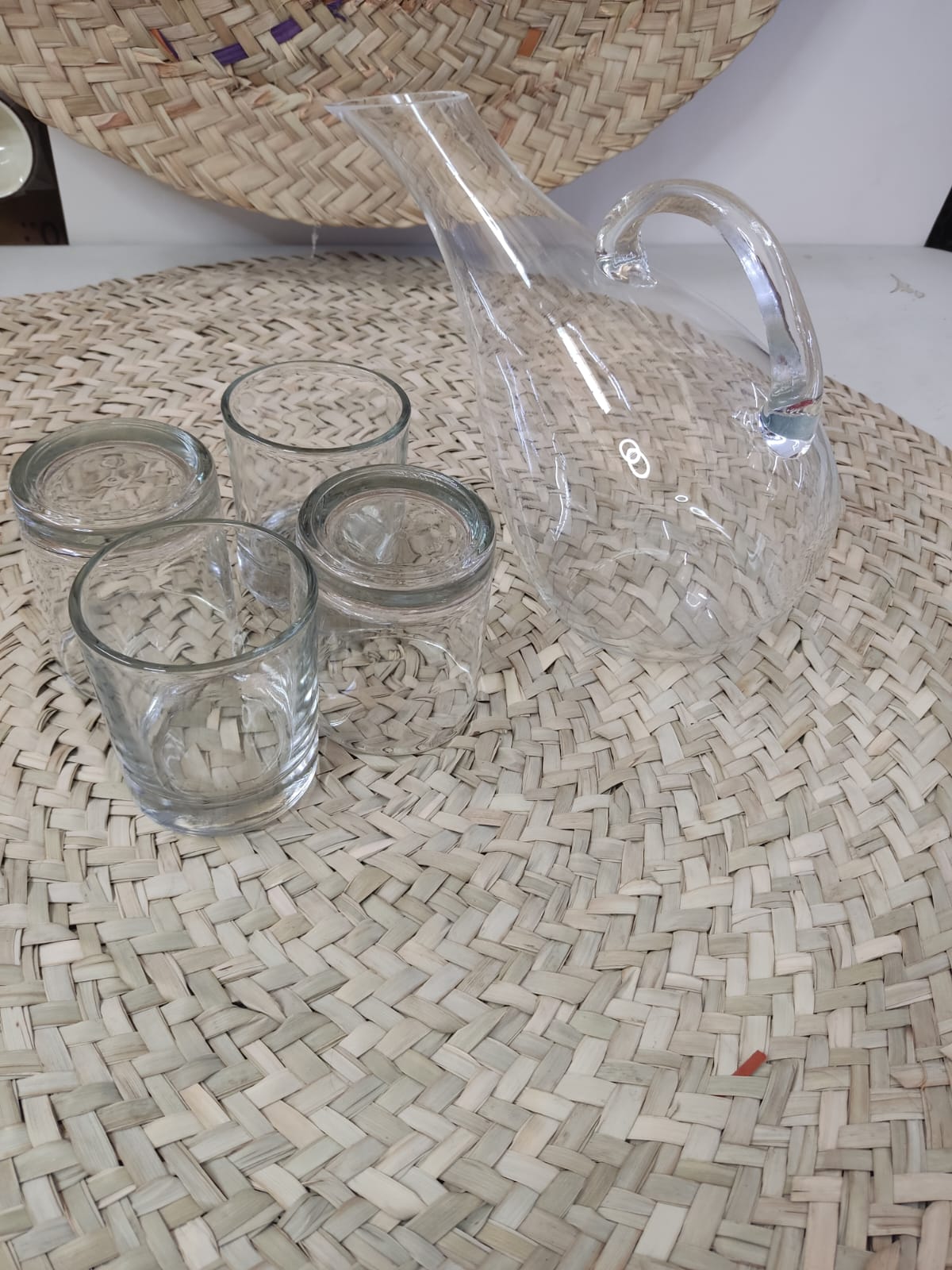 1500 ML Glass Water Juice Pitcher and 4 Cups 260ml