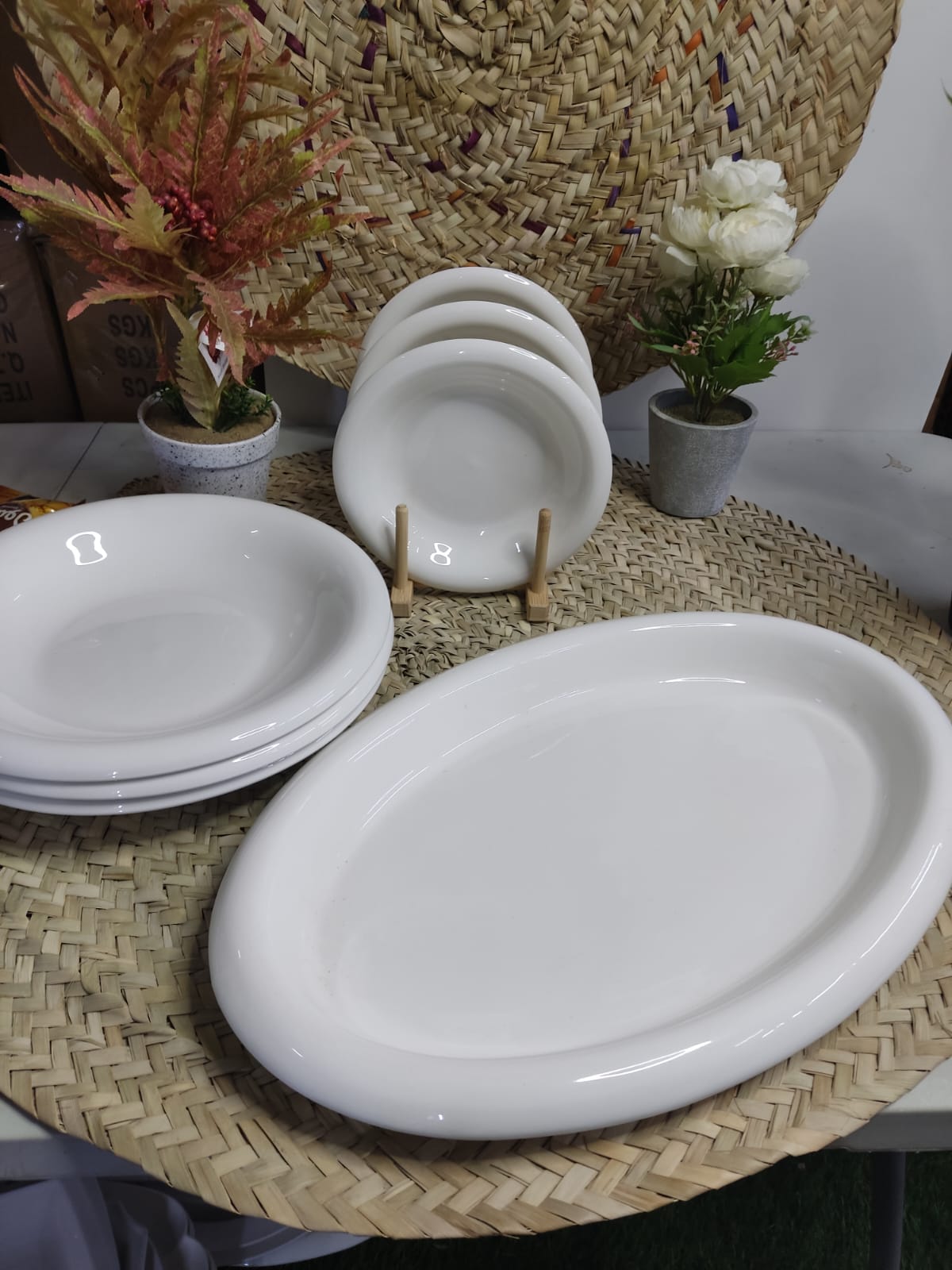 7pcs Luxury Rounded Porcelain Dining set