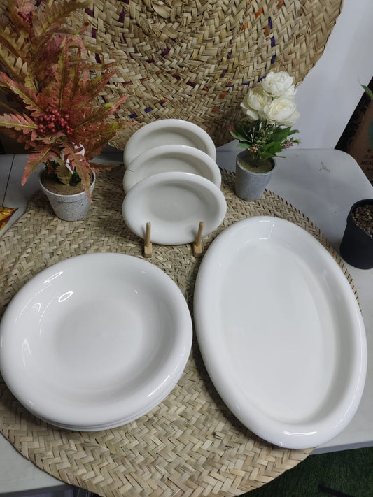 7pcs Luxury Rounded Porcelain Dining set