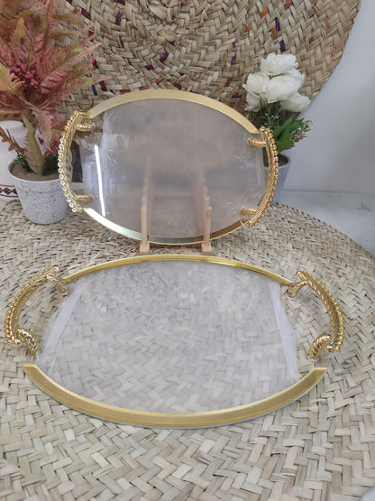 Elegant Oval Acrylic Serving Tray