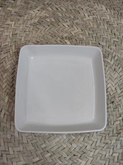 Catering square ceramic dinner plate20cm