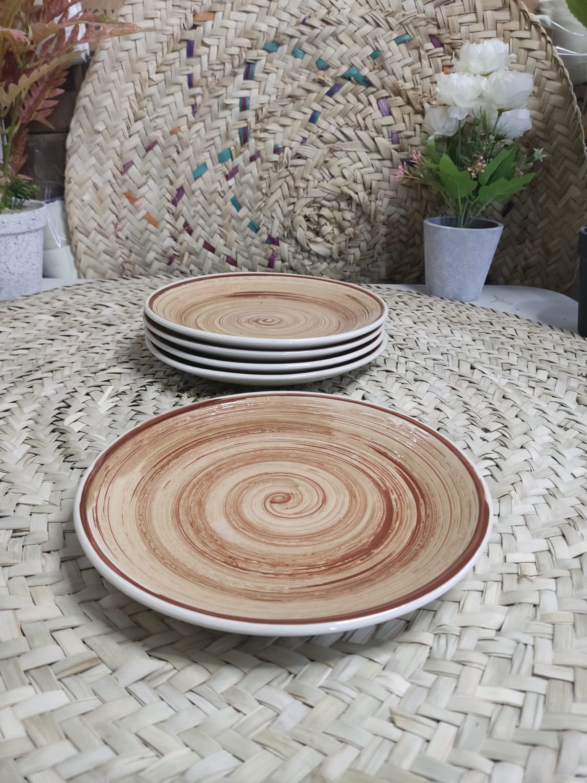 spiral design Porcelain Plate 21 cm