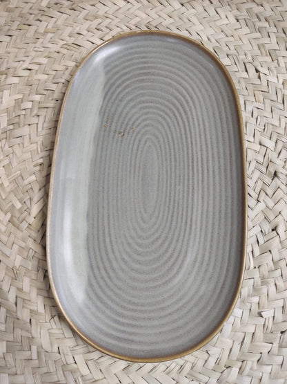 Greenish-Blue Rectangular Ceramic Plate 35 cm