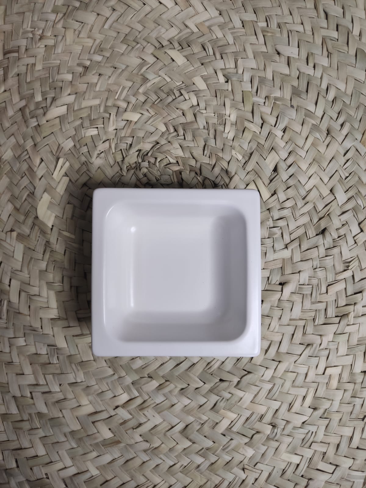 Small Versatile White Porcelain Square Bowl