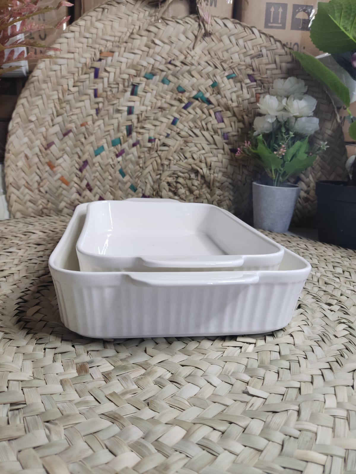 Large Porcelain Rectangular Dish Bowl styl22