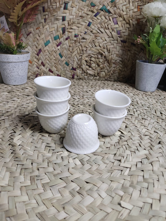 White Porcelain Coffee Cup – dot Pattern