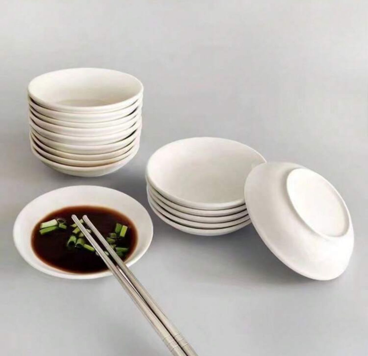 2pcs Set White Bowl without edge