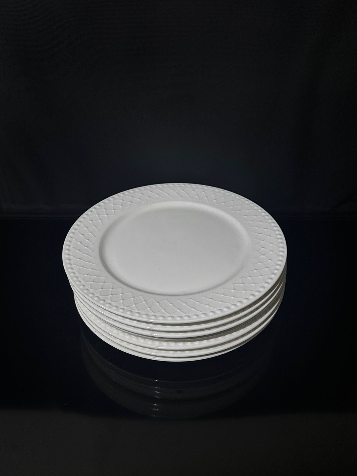 Luxury Decorated White flat plate porcelain styl9