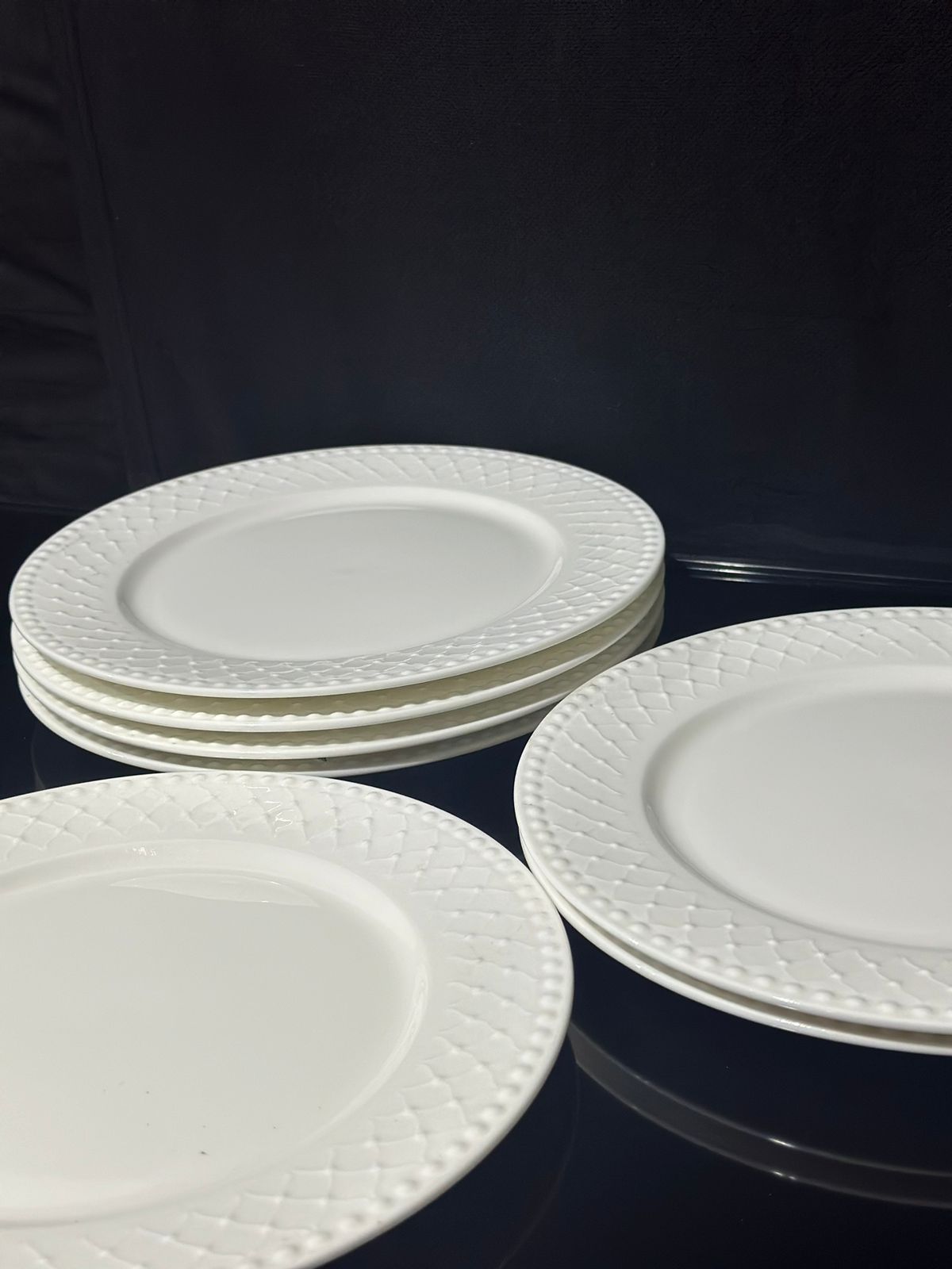 Luxury Decorated White flat plate porcelain styl9