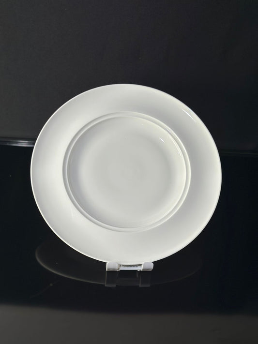 circle Bright White Porcelain Flat Plate sty8